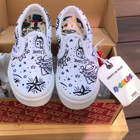 NWB- Rare VANS (U-COLOR) tattoo slip-on 🖍✒️ - Picture 2 of 8